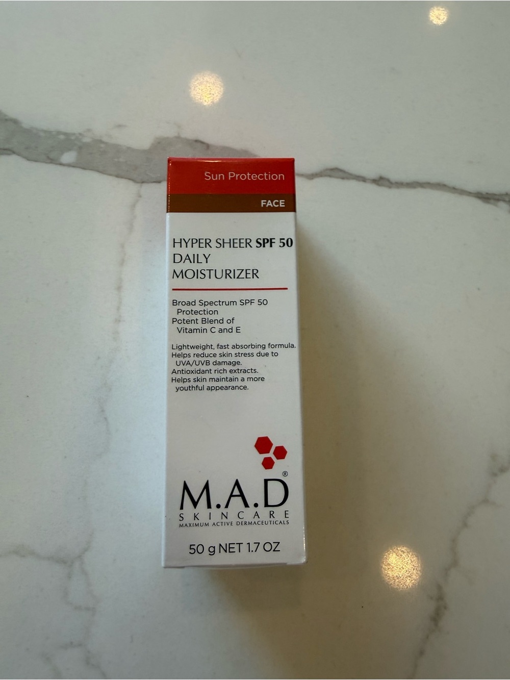 Hyper Sheer SPF 50 Daily Moisturizer - White and Red
